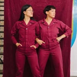 LIKE NEW Big Bud Press Cranberry Long Sleeve Jumpsuit